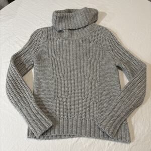 Banana Republic Women's Turtleneck Sweater Alpaca Acrylic Wool Gray Extra Small